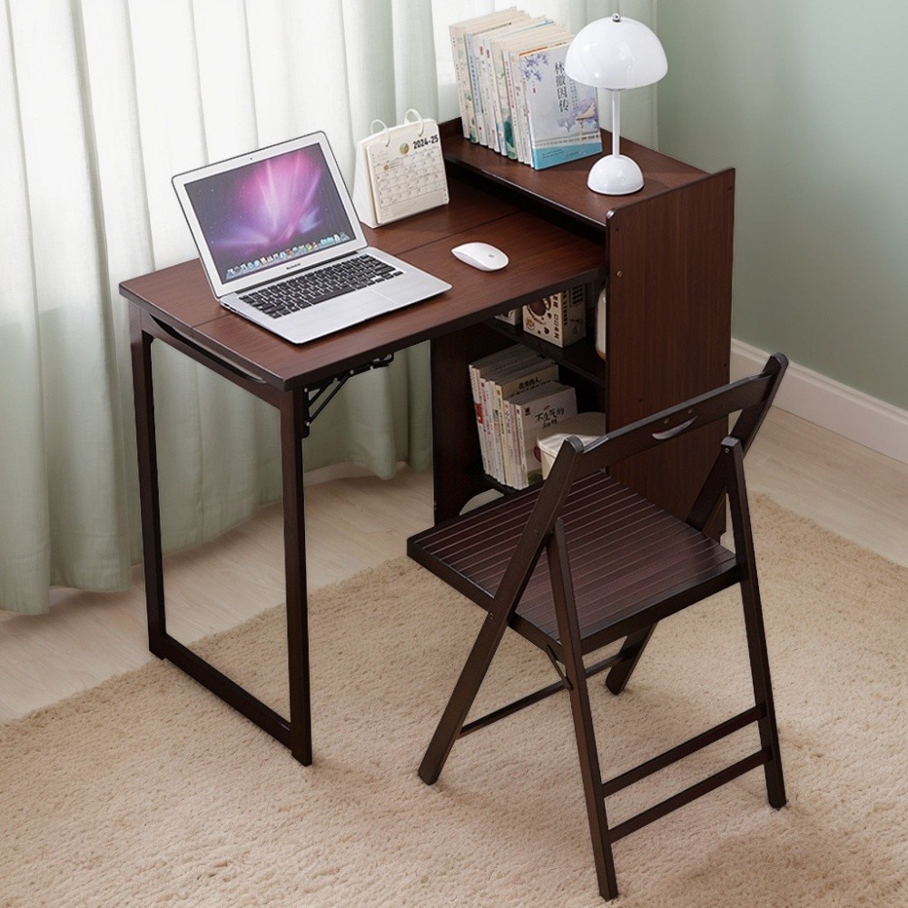 Folding Desk, Space-Saving Computer Desk for Small Spaces, Foldable Study Table