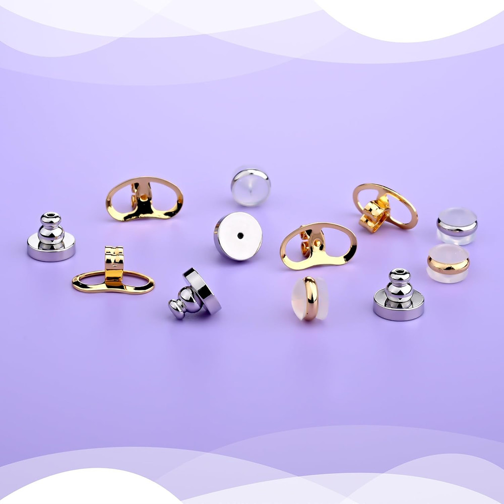 6 Pairs Earring Backs for Droopy Ears Locking Stud Supports