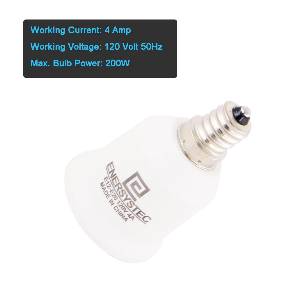 E12 to E26 Converter - Chandelier Light Socket to Medium E26/E27 Adapter, Can...
