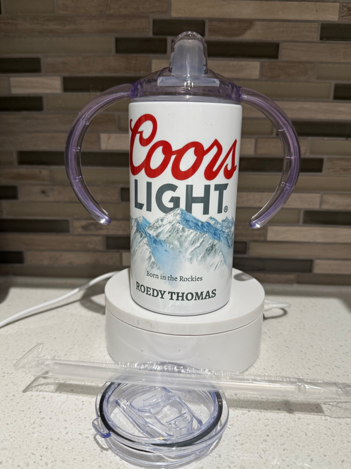Coors Light Kids Sippy Cup – 12oz Stainless Steel – Funny & Functional!