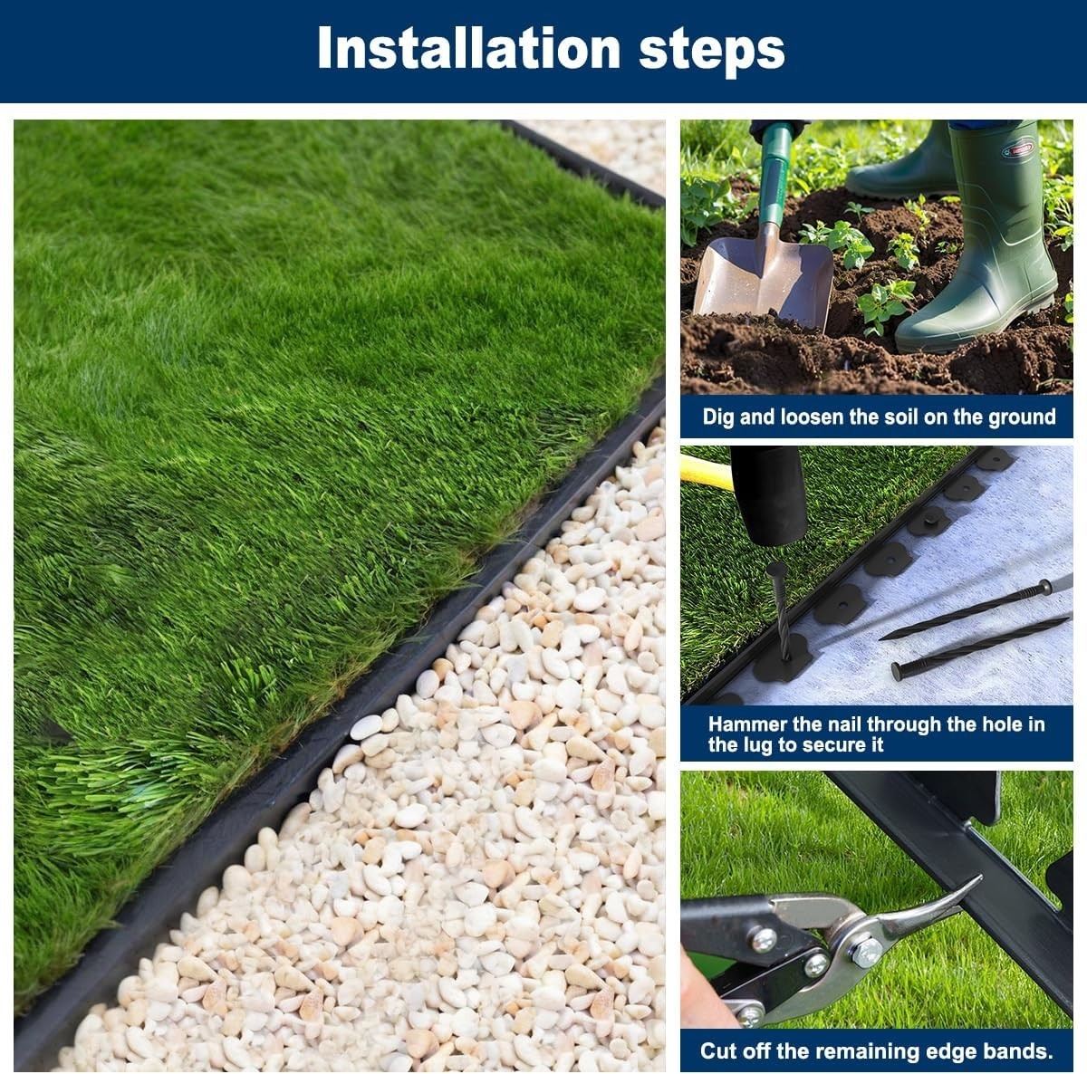 Durable 100ft Paver Edging Border Kit with 120 Spikes - Easy Installation