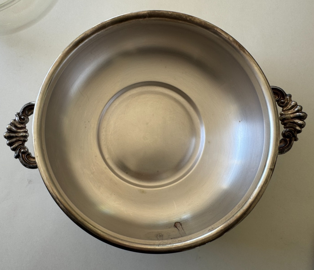 Vintage FB Rogers Silver Co. Silverplate Covered Casserole with Pyrex Insert