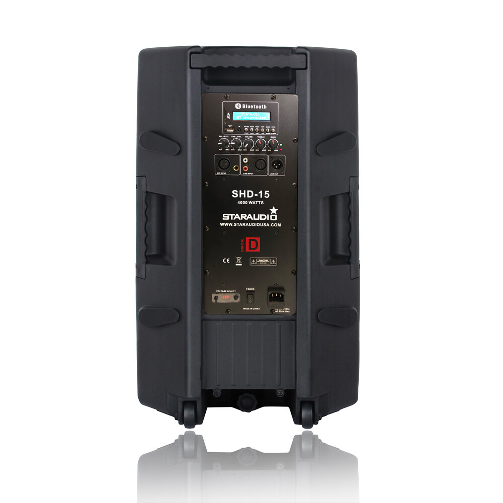 15" 2-Way 4000W Active Powered Speaker Bluetooth PA Stage Audio Speaker System