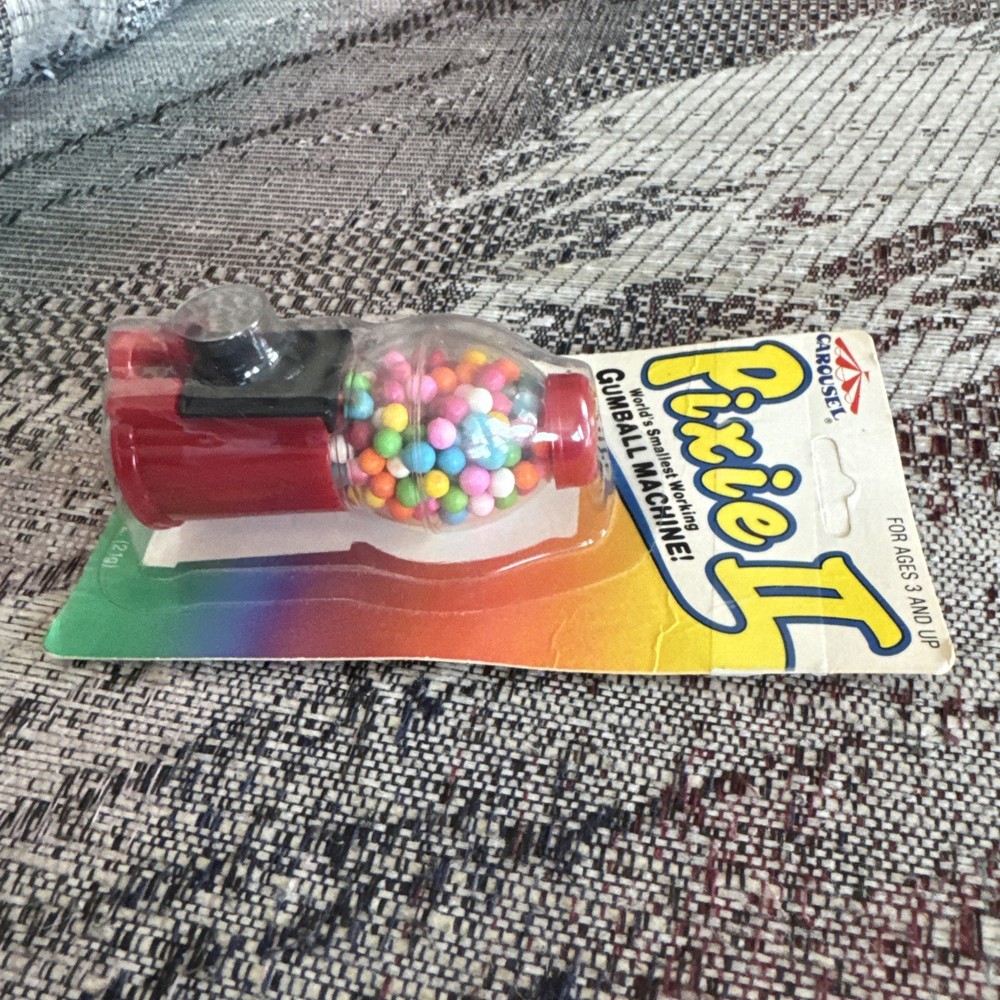 Vintage Carousel MINI GUMBALL MACHINE Candy Container 3.5” NIP