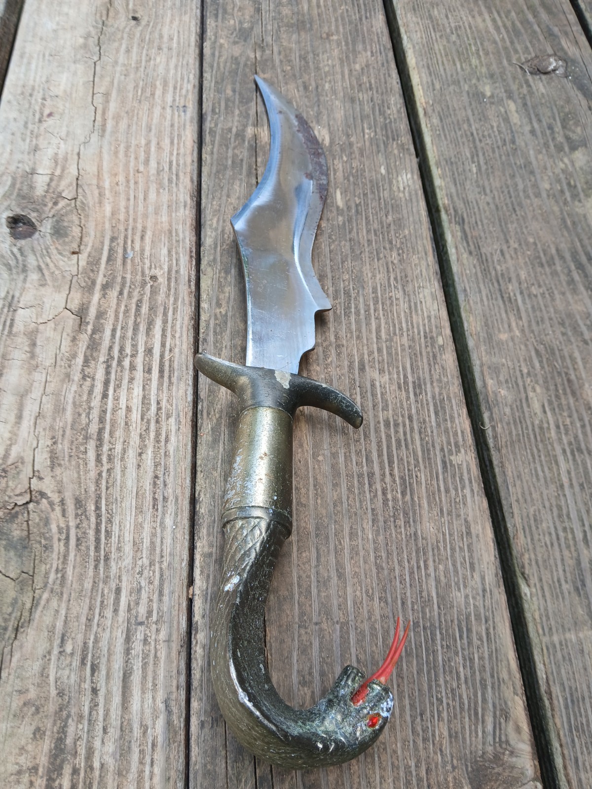 Large Vintage Cobra Snake Knife Occult Ritual Cult Blade 17" OOAK Unusual Unique