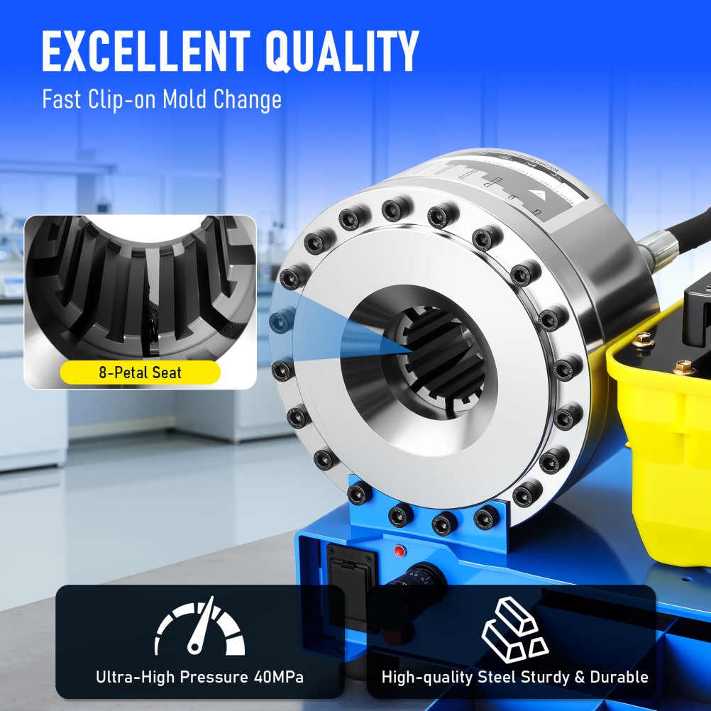 Pneumatic Hydraulic Hose Crimper High Pressure Hose Clamping Machine 40Mpa 8 Die