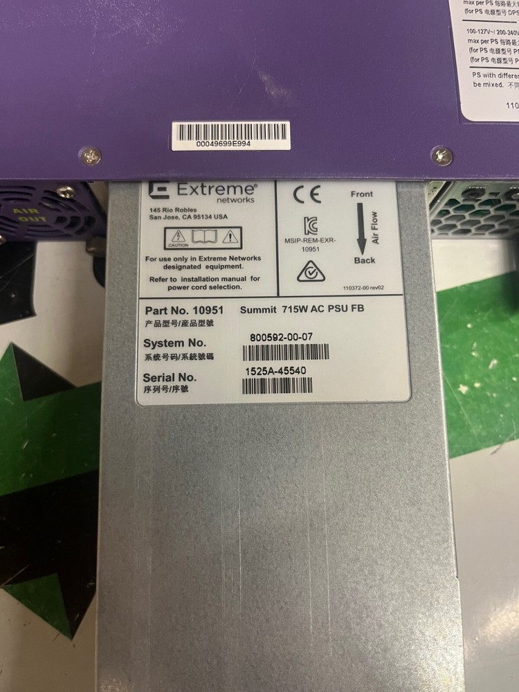 Extreme Networks Summit 10951 715W AC