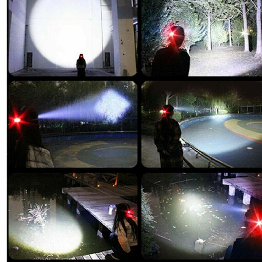LED Headlamp Rechargeable Headlight Zoomable Head Torch Lamp Flashlight
