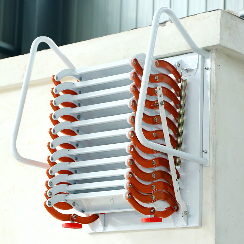 Attic Ladder Wall-Mounted Pull Down Folding Telescopic Loft Ladder Stairs 9.8Ft