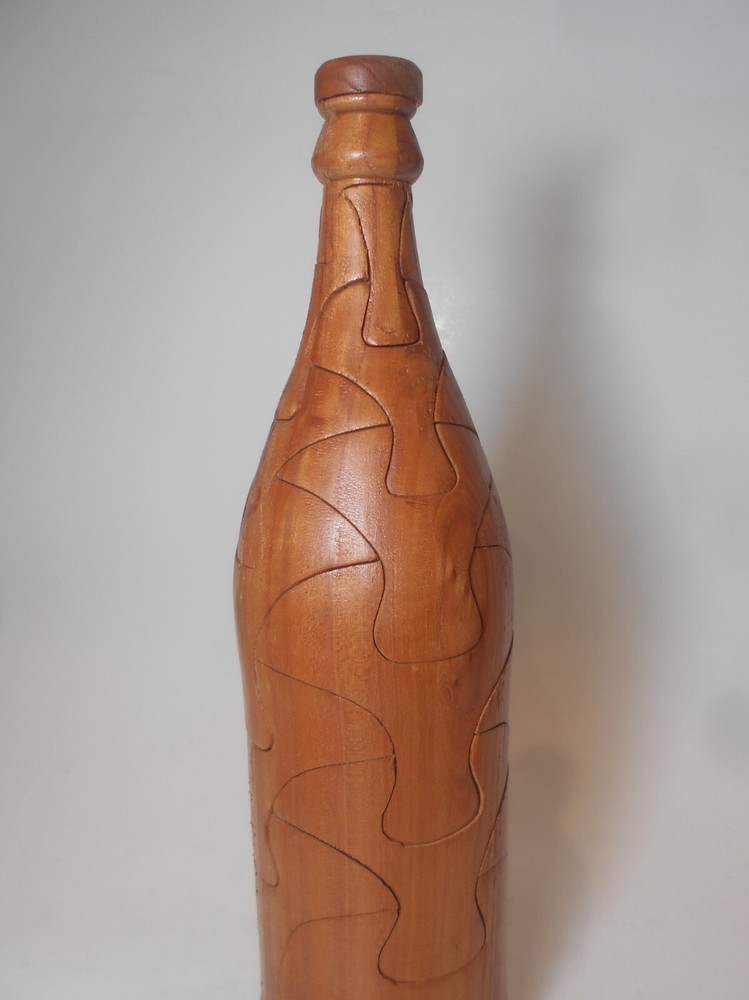 Brain Teasers Wooden 3D Wine Bottle Puzzle
