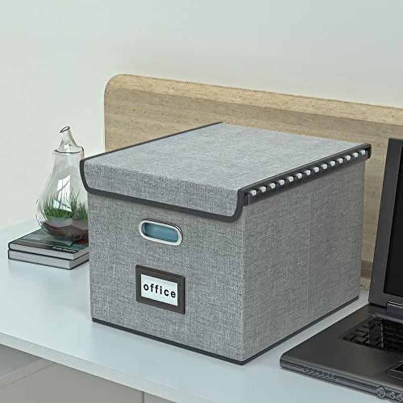 Portable File Organizer Box Set Collapsible Storage Solution Documents Office US
