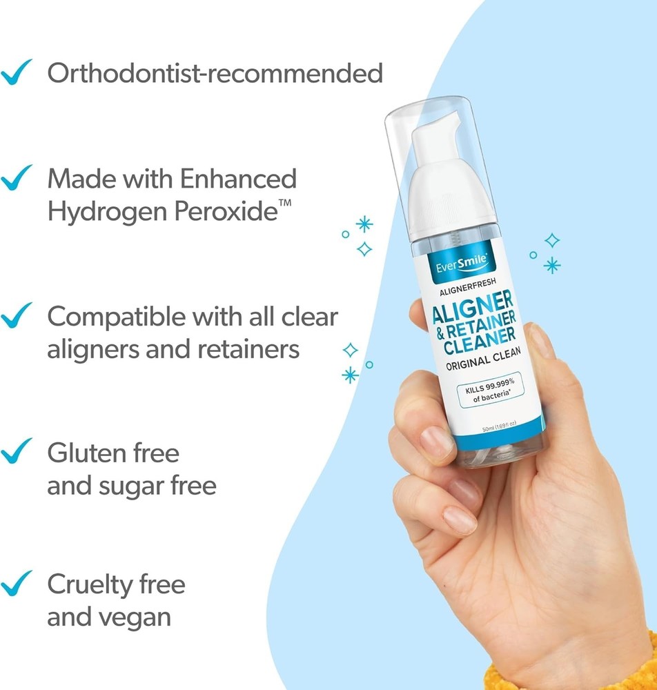AlignerFresh Clean Foam - Mint Cleaner for Invisalign & Retainers