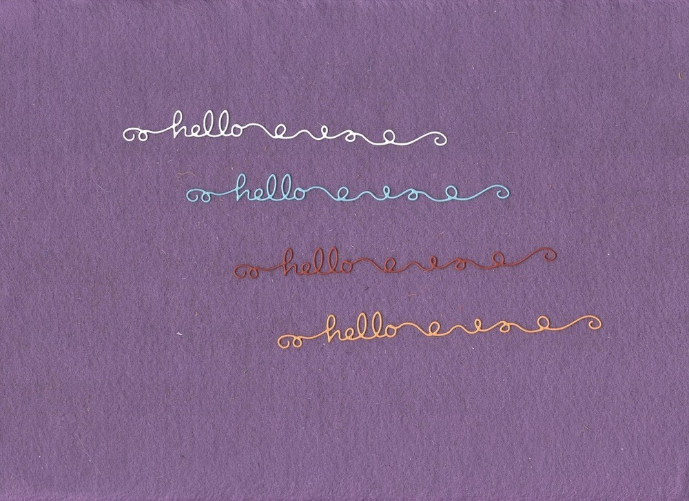 HELLO with swirls die cuts