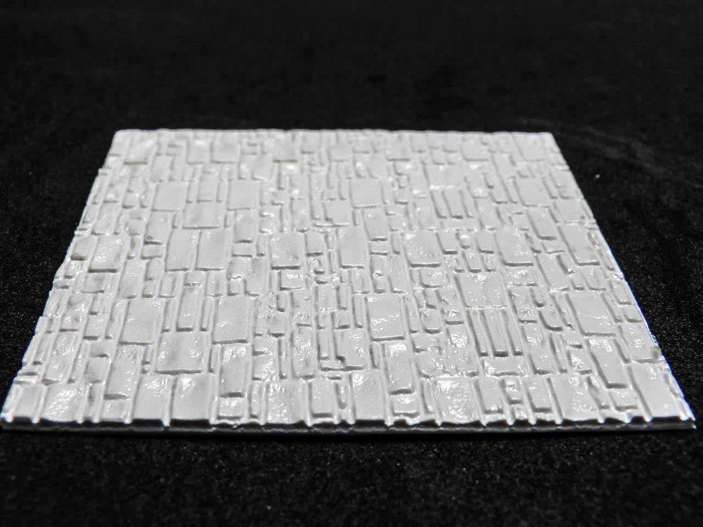 ABS Embossed White Plasticard - SMOOTH ROCK WALL - Styrene Plastic Sheets HIPS