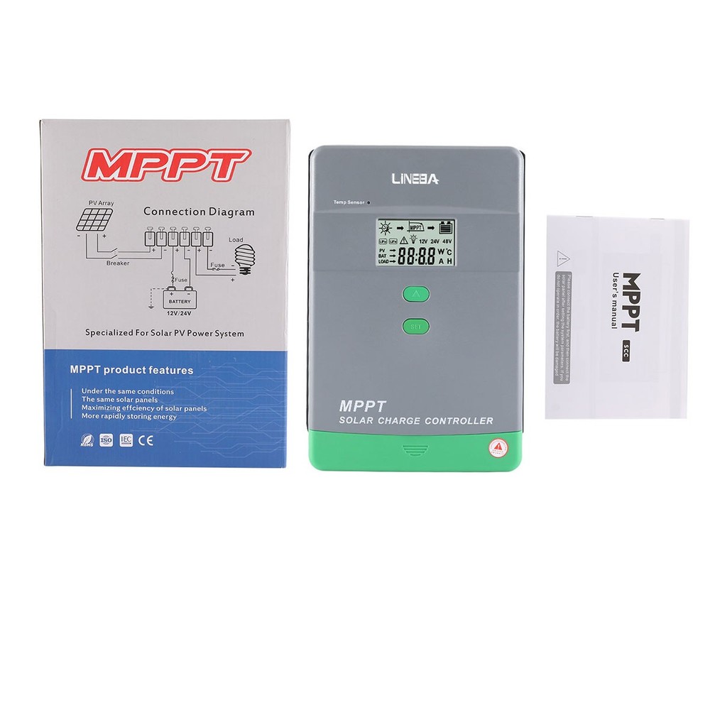 100A MPPT Solar Panel Battery Charge Controller 12V 24V 48V Auto Adjustable LCD