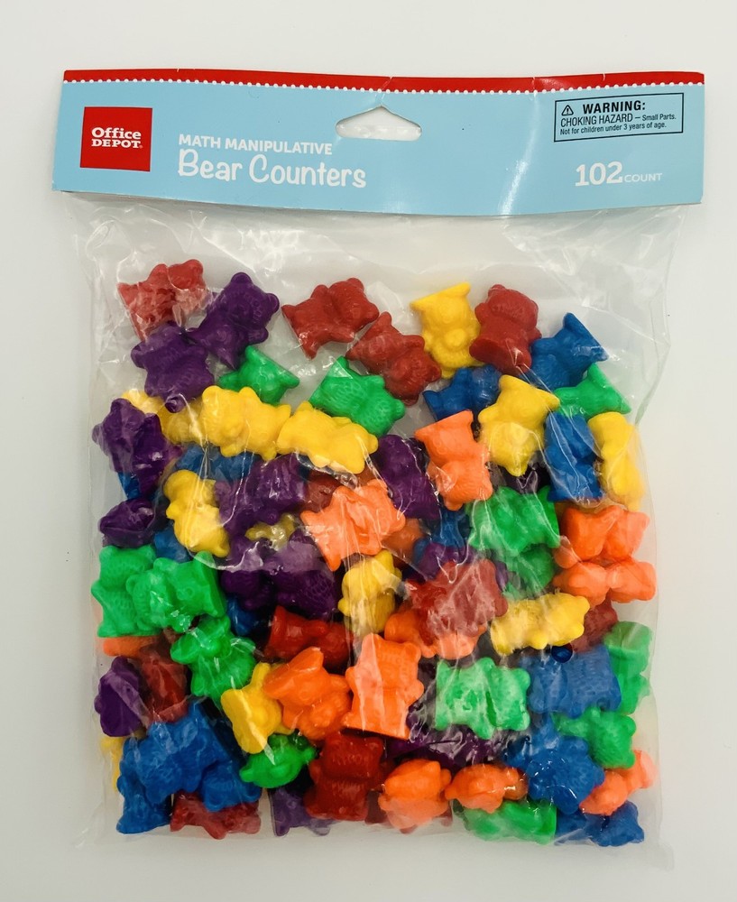 Office Depot Math Manipulative Bear Counters | Pre-K | Assorted Colors | 102 CT