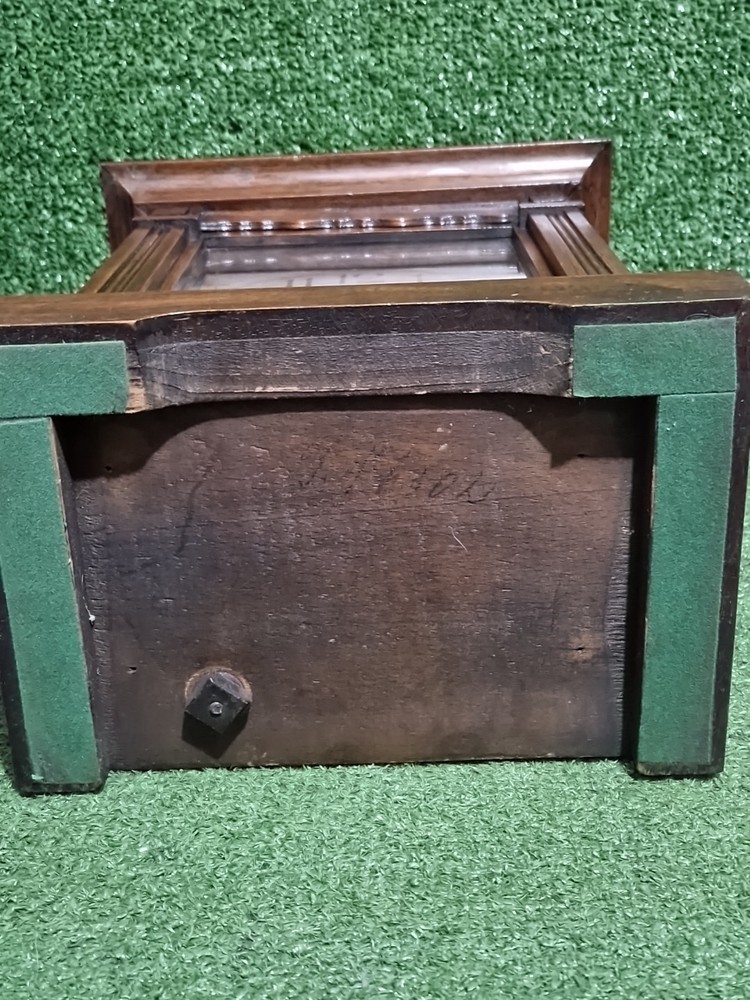 Vintage Wall Mantle Clock Oak Case Missing Key Untested Unbranded