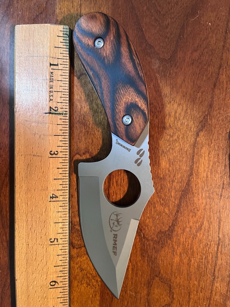 RMEF BROWNING MODEL 087 FIXED BLADE KNIFE W/SHEATH