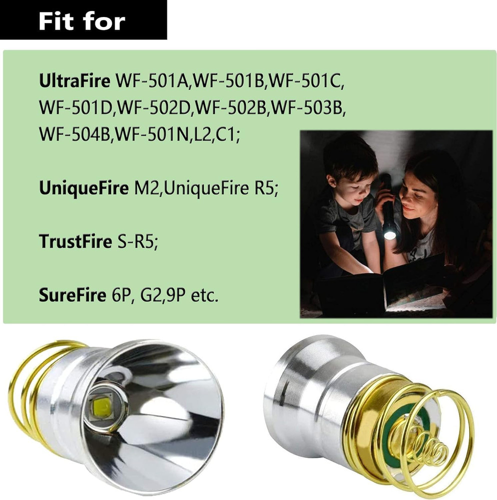 2 Pack Ultra Bright Flashlight Bulb LED Replacement Bulbs Drop-In P60 Design Mod