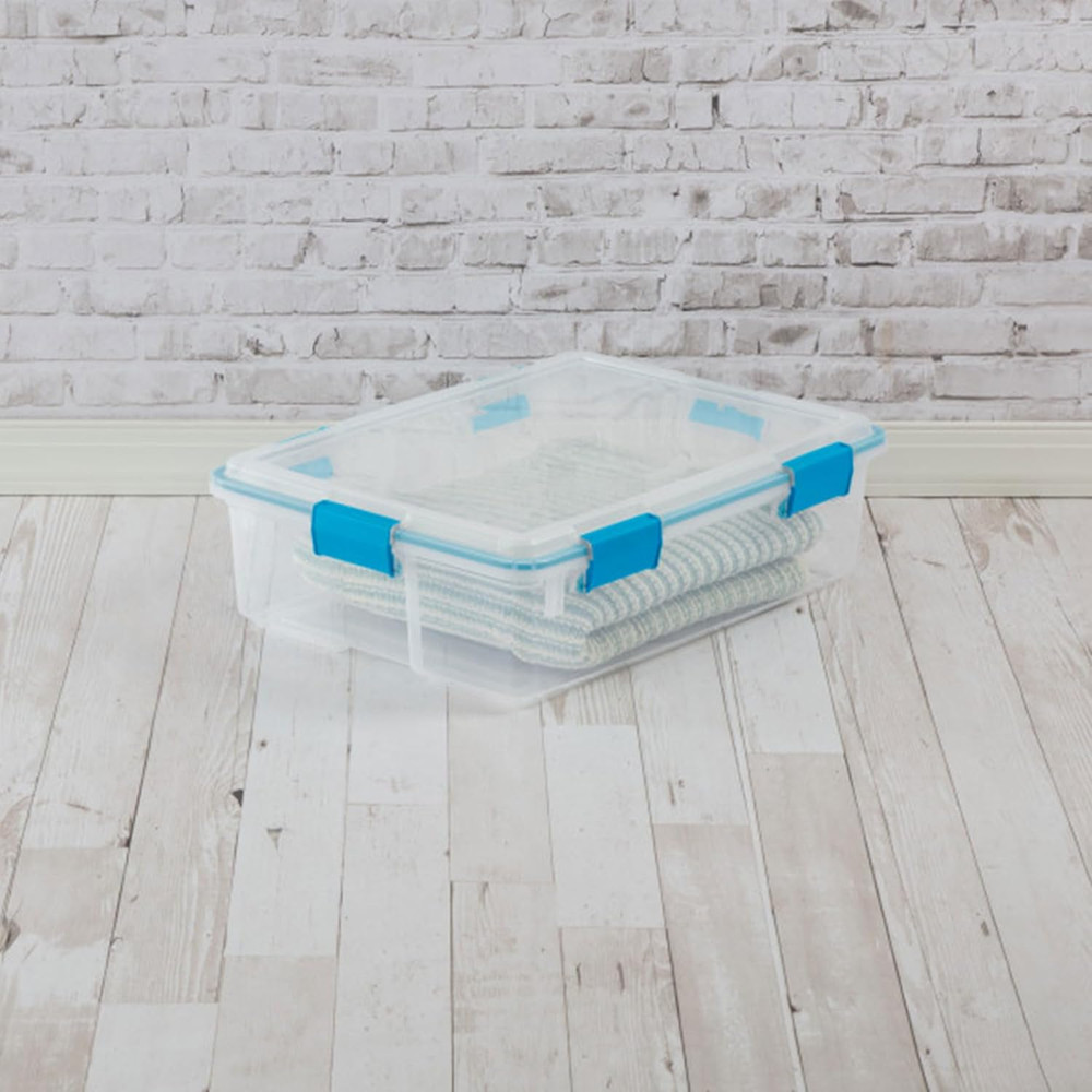 4-Pack Gasket Box, Home Storage Organizer Bins with Lids, 37 Quart – Stackable C