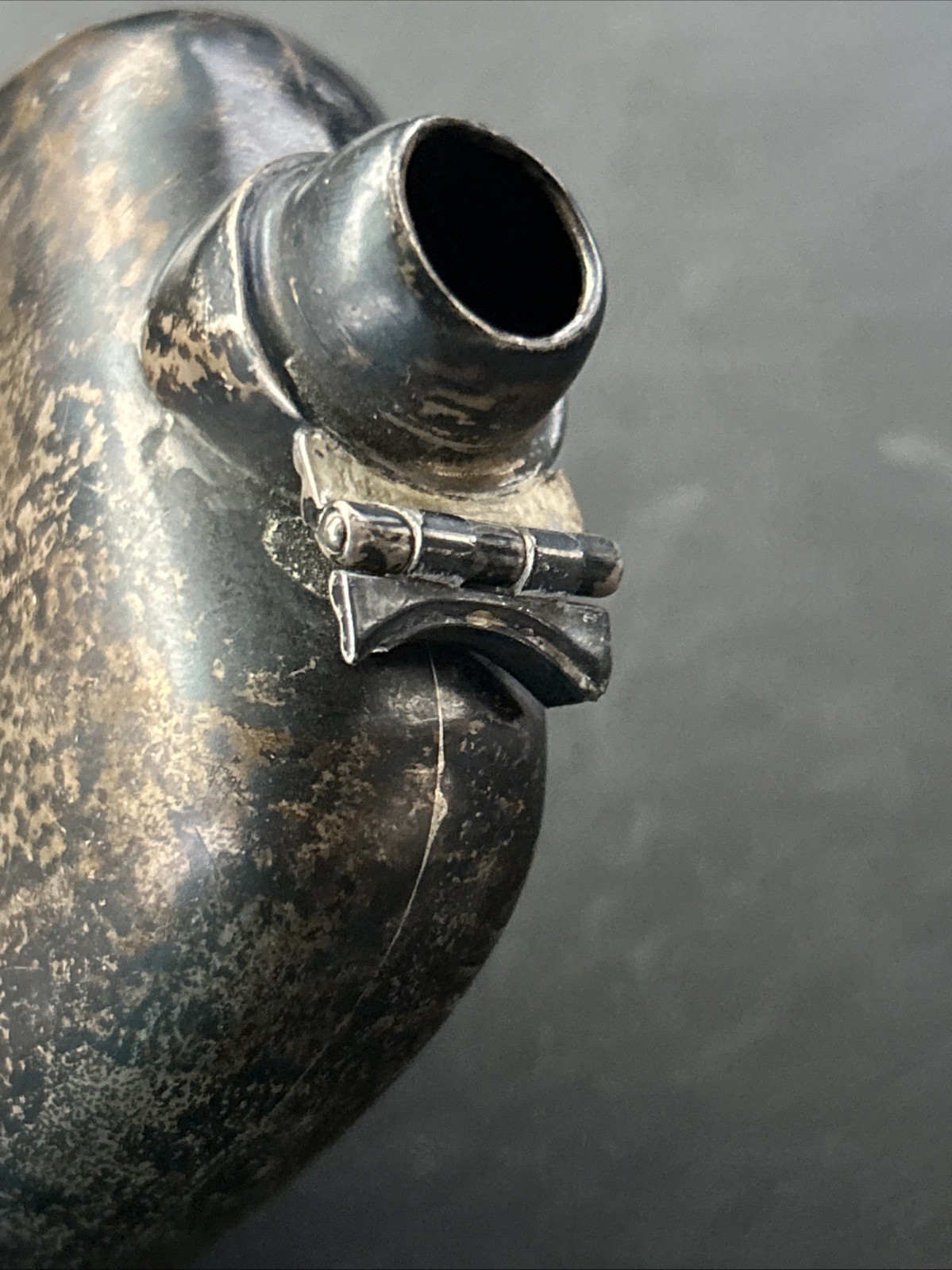 Antique Art Nouveau Unger Brothers Sterling Silver Flask Smoking Lady Read!