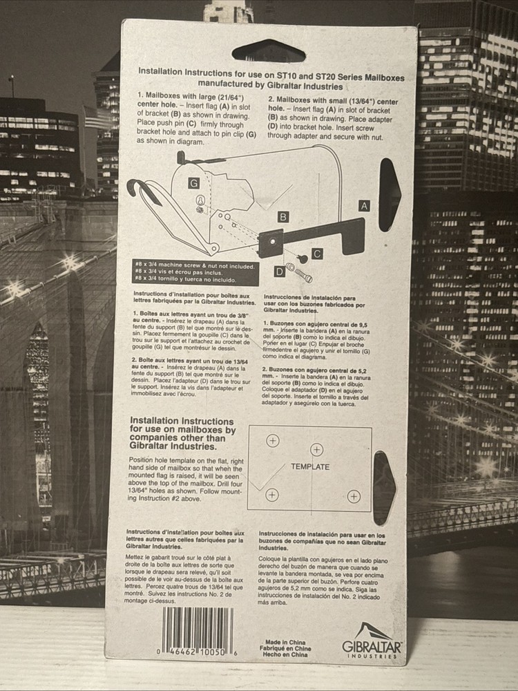 Flag Kit Red Gibraltar Mailboxes Replacement Mailbox Rust Proof Sealed New