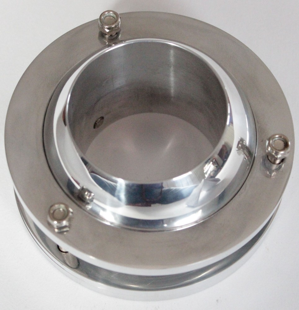 Polished Aluminum 2" Steering Column Bracket Swivel Ball Floor Mount Base