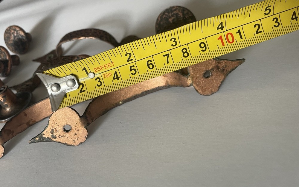 Vintage Hammered Rustic Copper Drawer Handles Pulls Knobs 14 Pieces