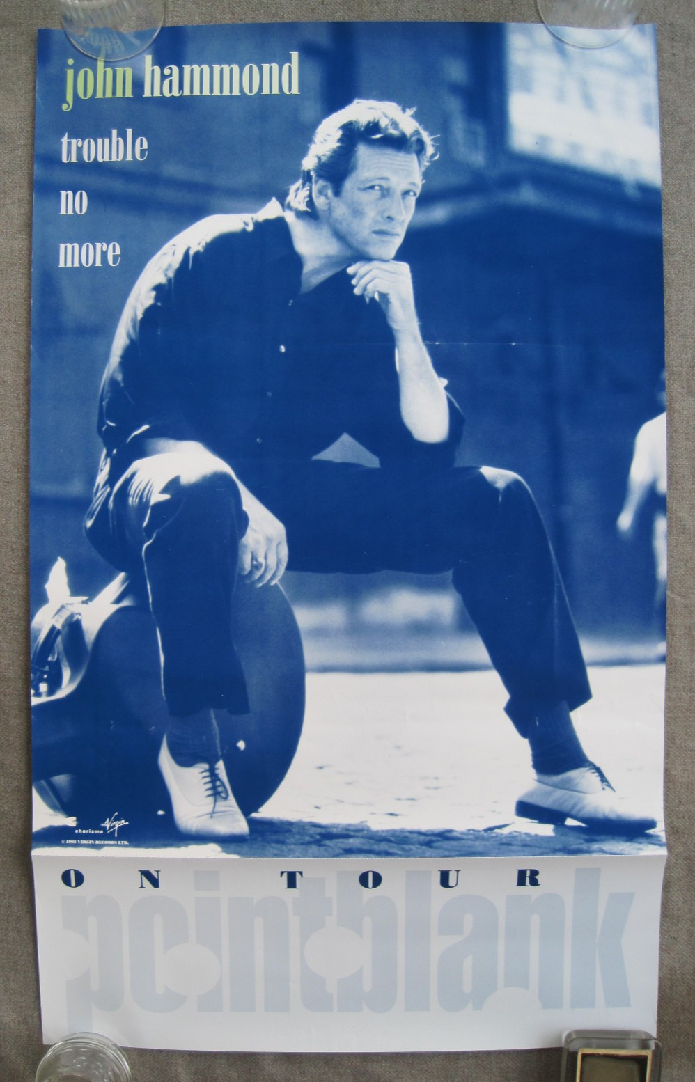 VINTAGE 1993 JOHN HAMMOND - TROUBLE NO MORE - STORE PROMO POSTER 18 X 30"