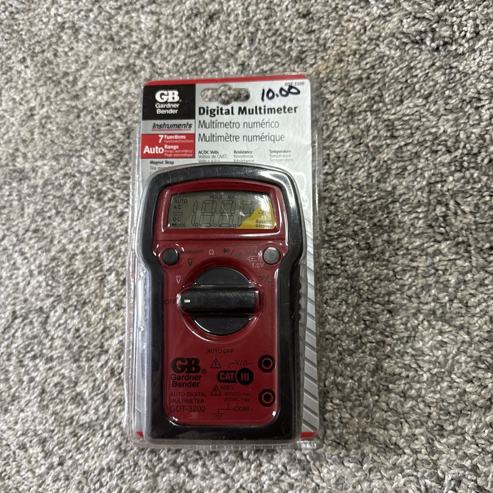 Gardner Bender GDT-3200 Digital Multimeter, 7 Funct., 7 Range, Tests AC/DC Volt,