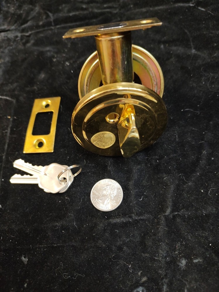 Polished Brass Deadbolt -Multiple locks and key codes -great for rentals