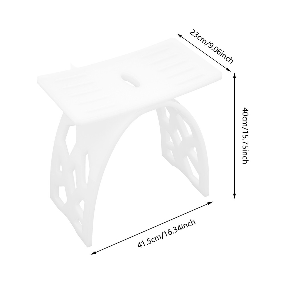 Acrylic Shower Stool Bathroom Bench, Bath Stool with Water Leaking Channel