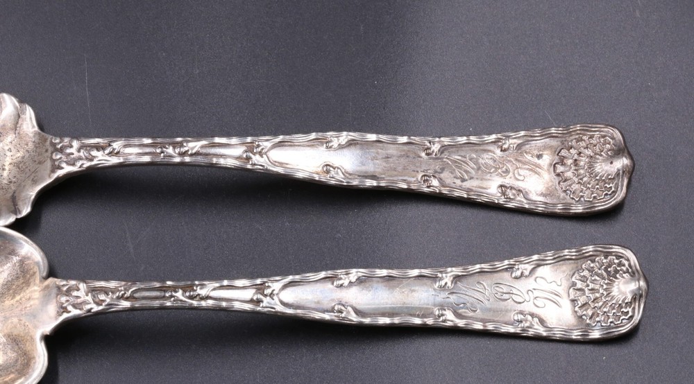 Tiffany & Co., Sterling Silver Fork & Spoon, Wave Edge Pattern, 1884, 5.5 oz