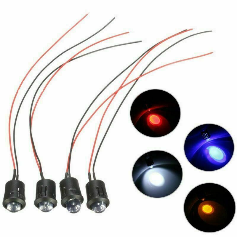 10-100PCS 5mm 12V white Red Round Pre-wired water Clear led with Plastic Holder
