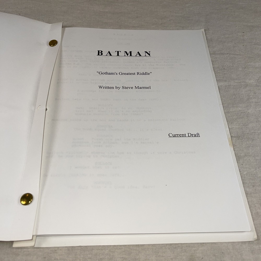 Batman Gotham's Greatest Riddle By Steve Marmel Current Draft Script