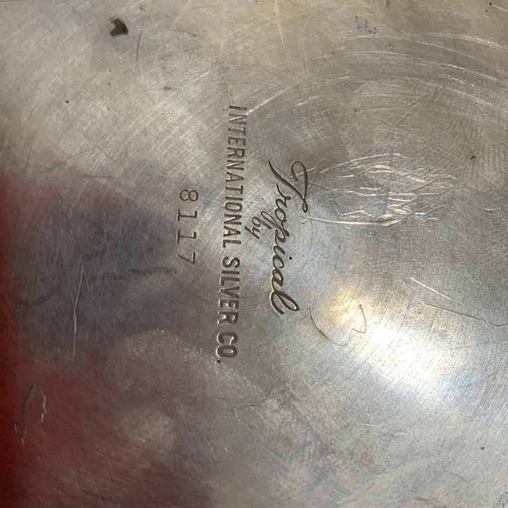 International Silver Co Tropical Silver Plate Water Pitcher Model 8117