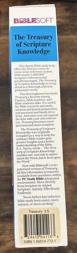 BIBLESOFT PC Bible Study Add-On The Treasury of Scripture Knowledge DOS Windows