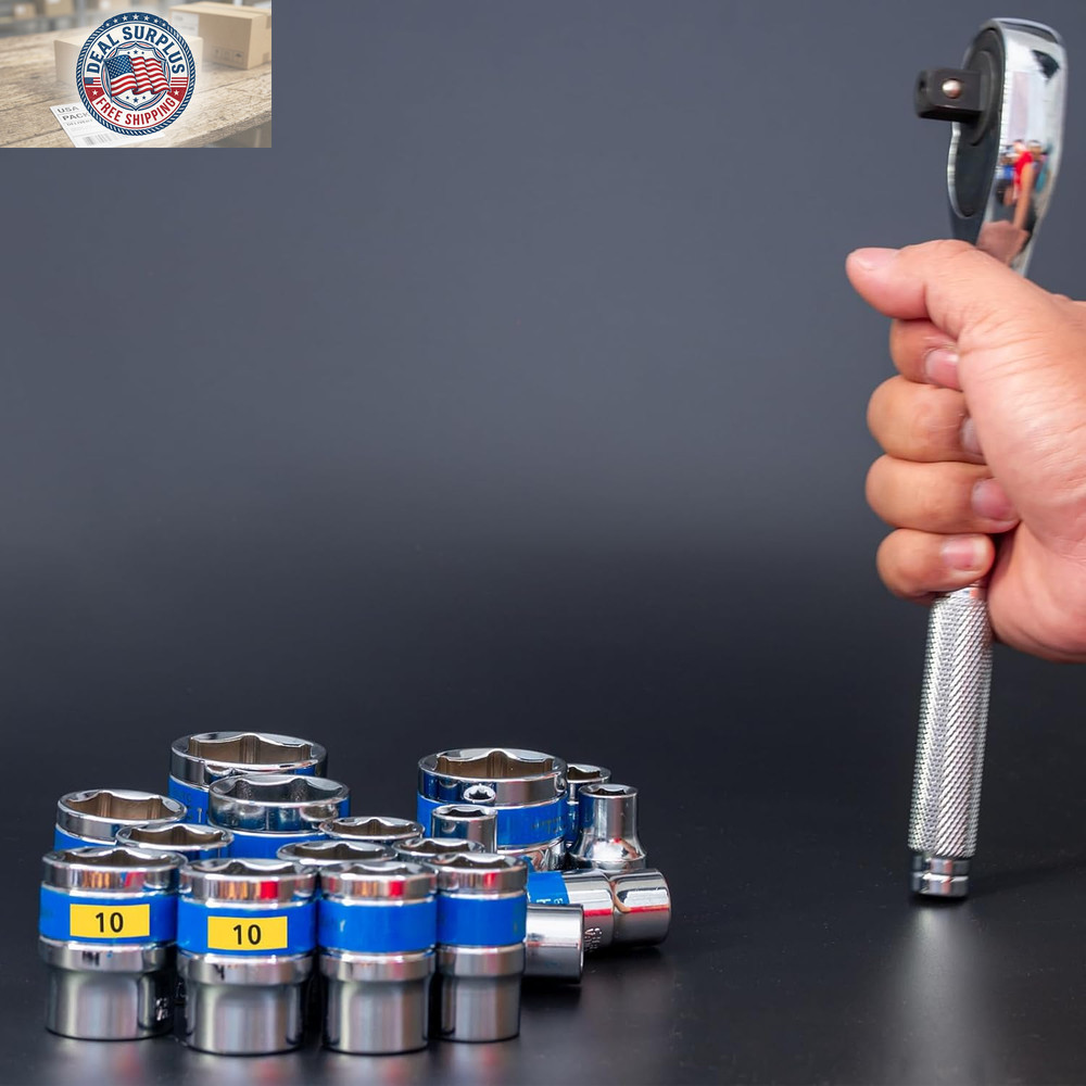 Tool Box Labels, 4 Set 180 Toolbox Decals Wrench Socket Size Stickers for Socket