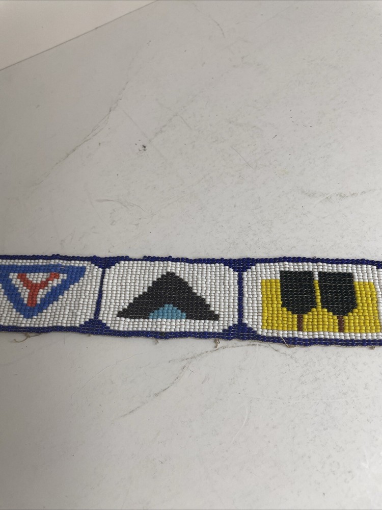 VTG Beaded hanging Sash Panel Unique Folk Art
