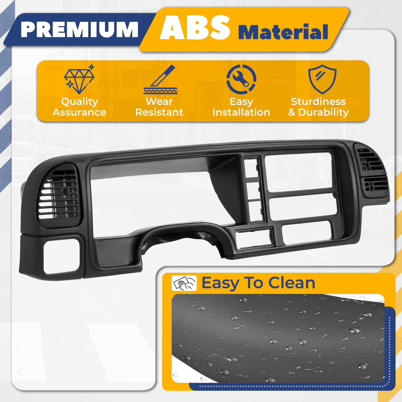 For Chevy Silverado 1995-99 Dashboard Radio Panel Bezel Instrument Cluster Gauge