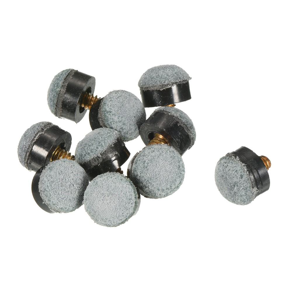10Pcs 13mm Dia Screw-on Pool Cue Tip Replacement Billiard Stick Tips Grey
