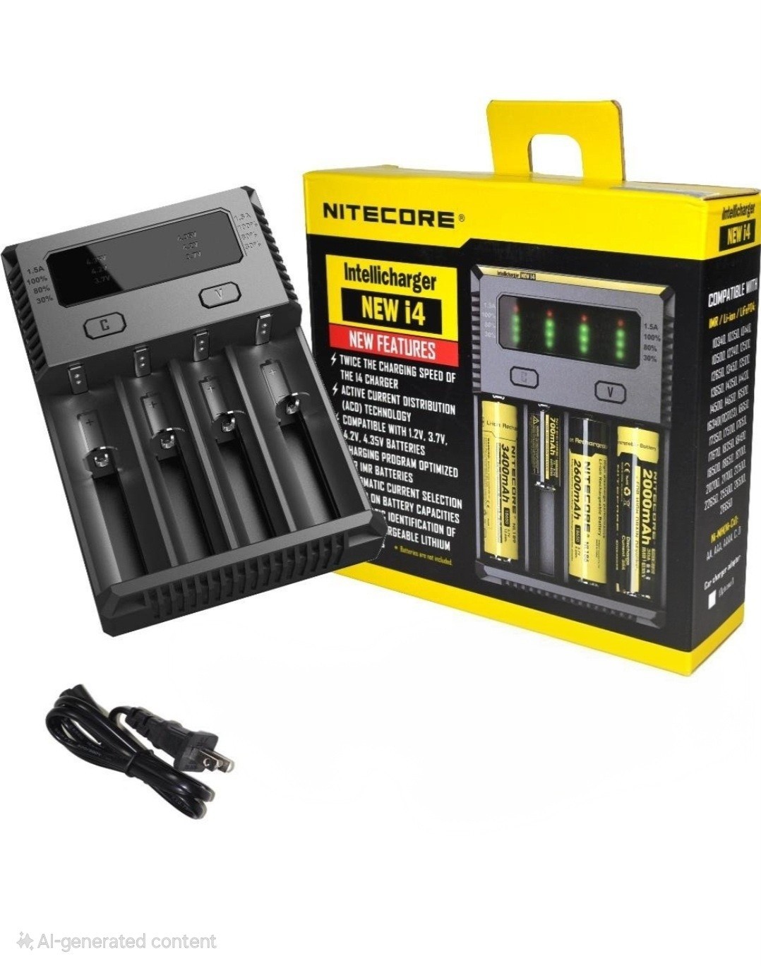 NiteCore i4 Intellicharger 2016 Battery Charger for RCR123A 14500 26650, etc