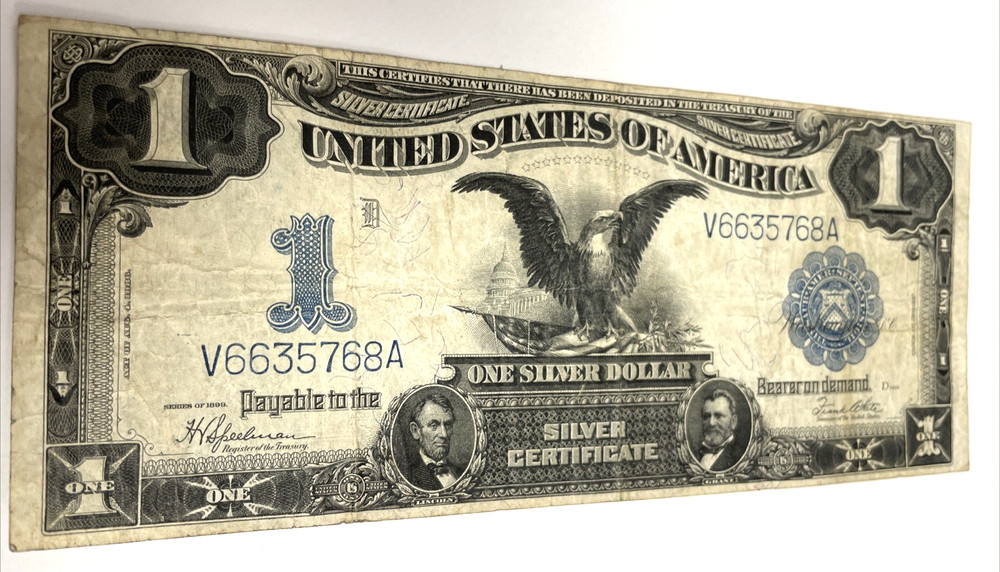1899 $1 US SILVER CERTIFICATE LARGE NOTE BLACK EAGLE VERY NICE