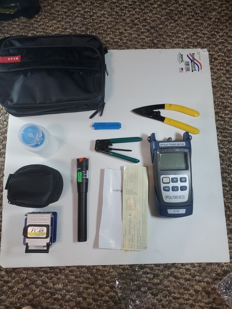 Fiber Optic FTTH Tool Kit FC-6S Cutter Cleaver Optical Power Meter Visual Device