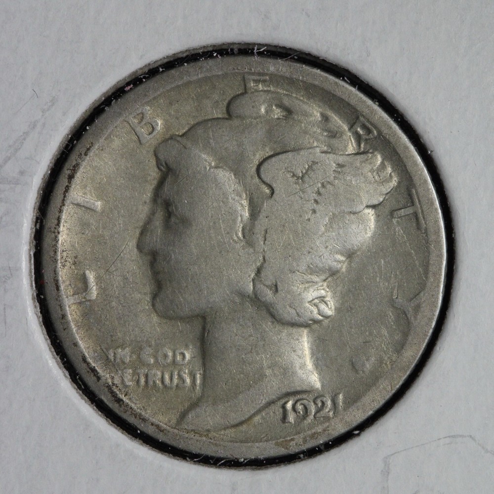 1921 Mercury Silver Dime GOOD+/VG E227 DGET