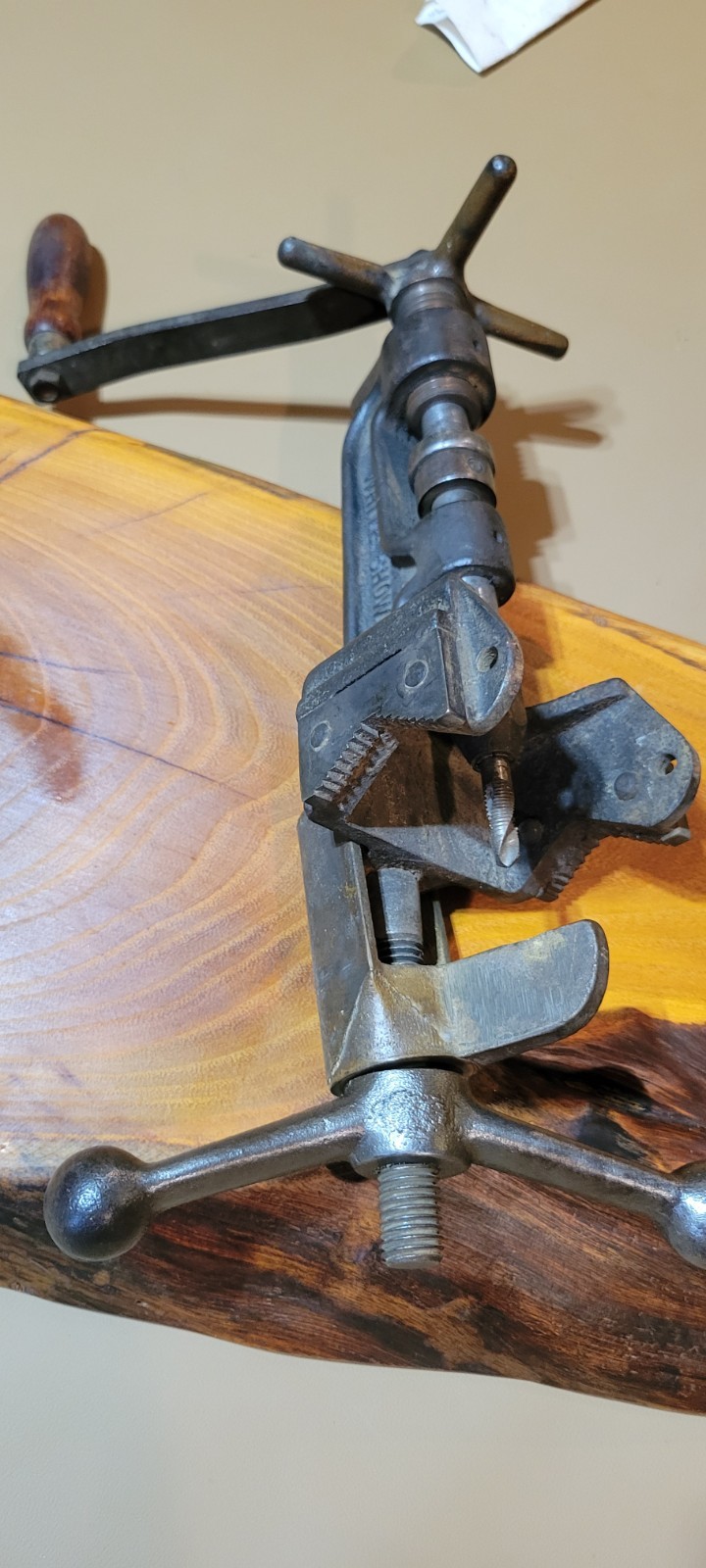 Ultra Rare Antique White Showers Inc Hand Crank Hot Tapping Tool Detroit,MI