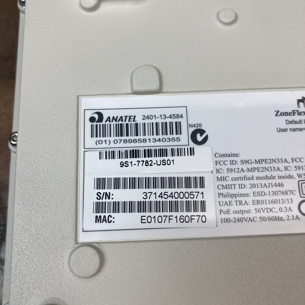 Ruckus ZoneFlex 7782 Access Point 901-7782-US01 Wireless **Defect**