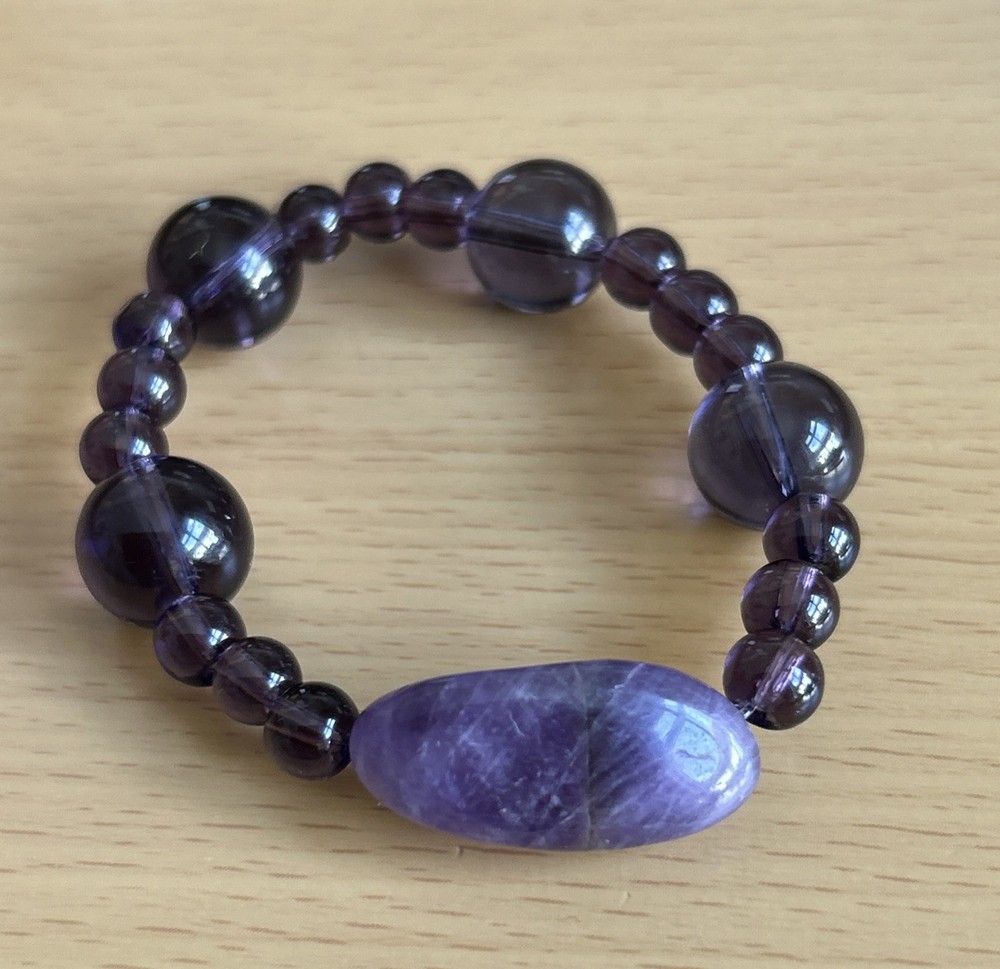 Statement Amethyst ? Stretch Bracelet / Small Size