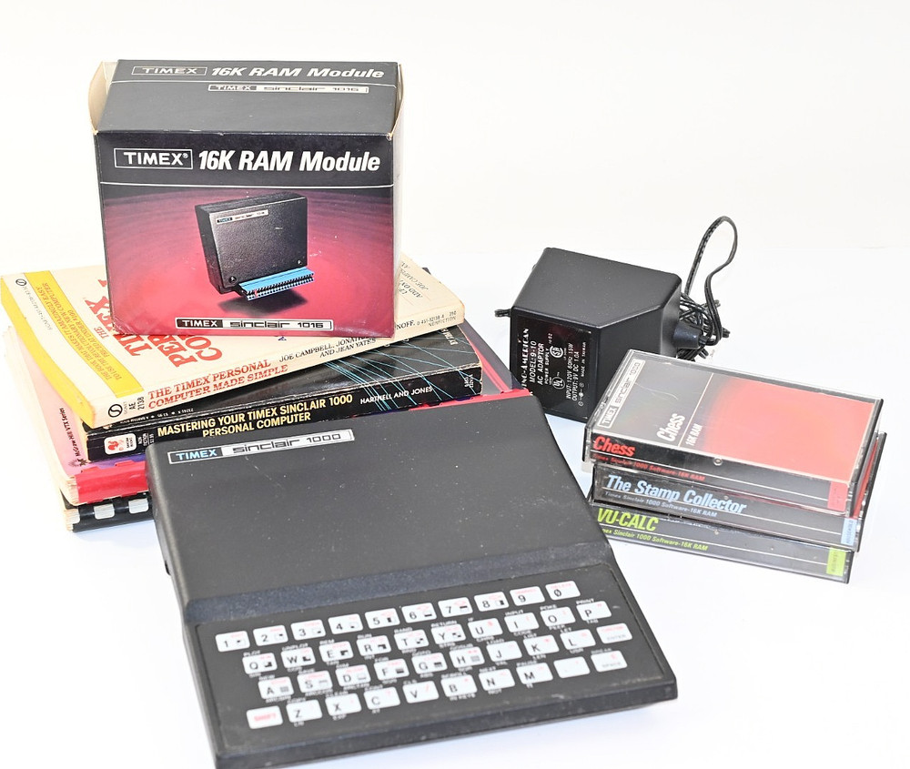 Timex Sinclair 1000 Bundle 16K RAM Tapes Books Untested 1982 PC