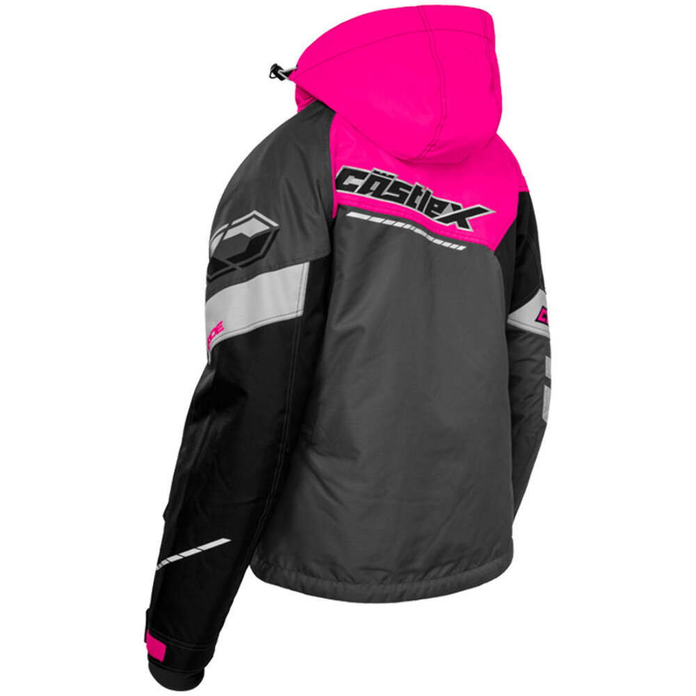 Castle X Code G2 Women's Snowmobile Jacket - Pink Glo/Silver/Charcoal